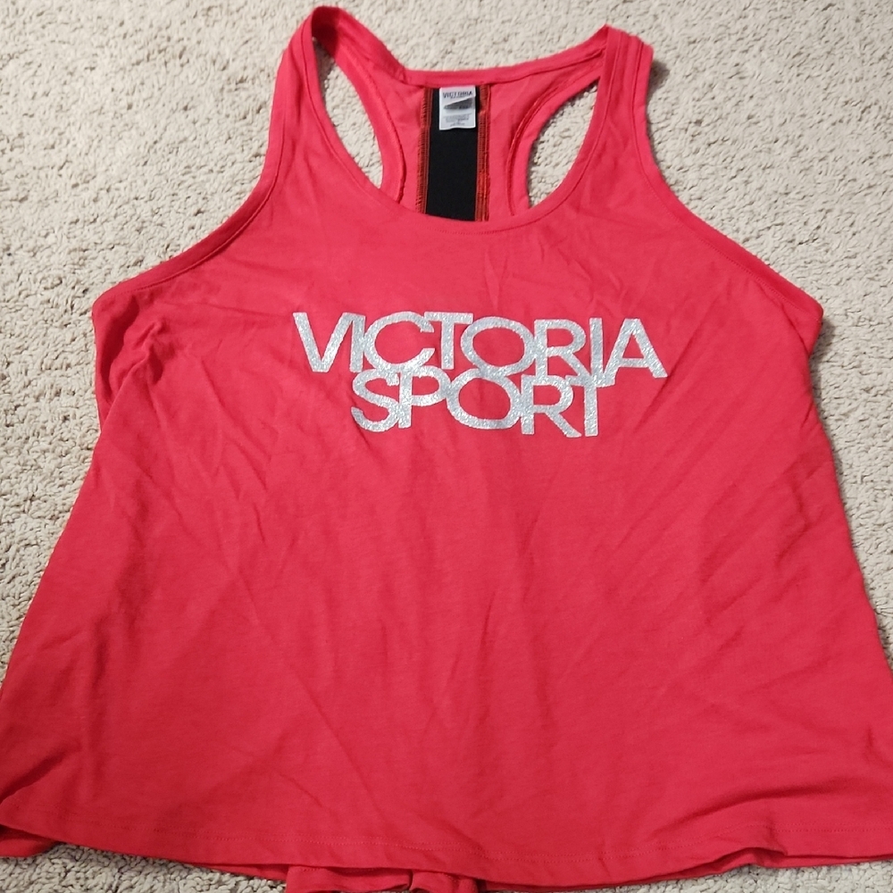 Victoria's Secret Victoria Sport Sparkly Logo Tank Sz L